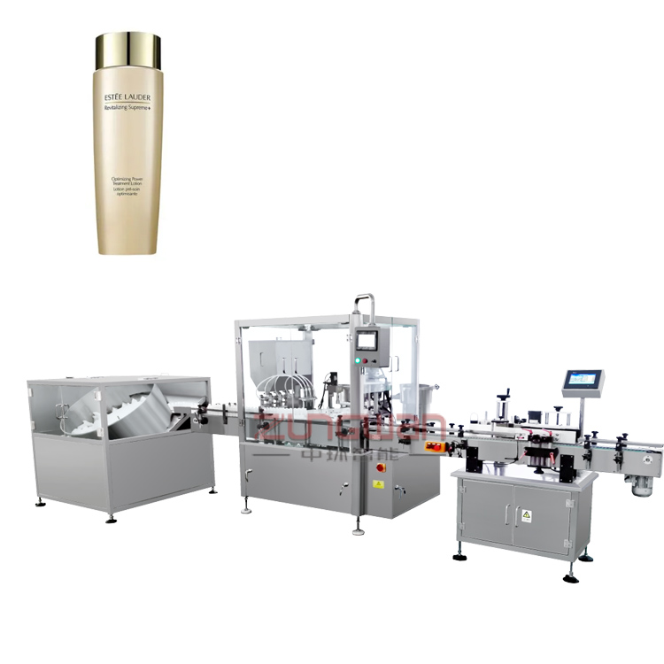 上海市護(hù)膚品液體全自動灌裝機(jī)，量大從優(yōu)膠原水乳液灌裝旋蓋機(jī)